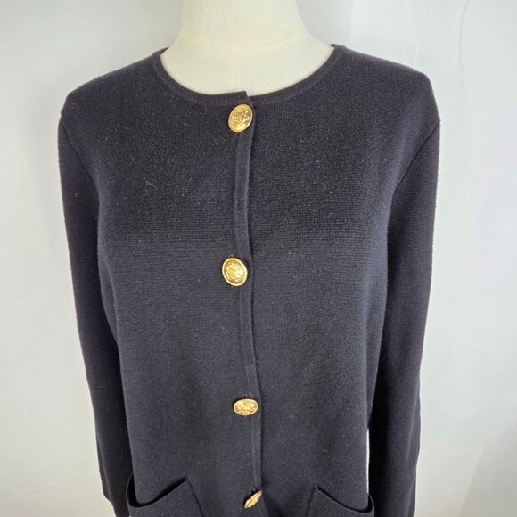 J. Crew Giselle Sweater Blazer Small Black Wool Blend Relaxed Fit Preppy #BO154 - Picture 4 of 13